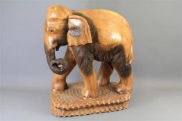 A Large Wooden Figure of an Elephant