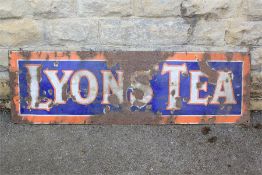 A Large 1930s 'Lyons' Tea' Enamel Advertising Sign