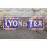 A Large 1930s 'Lyons' Tea' Enamel Advertising Sign