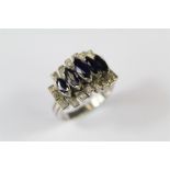 A Vintage White Gold Sapphire and Diamond Ring