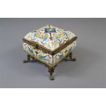 A 19th Century Painted Enamel Trinket Box