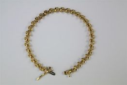 A 14ct Yellow Gold Diamond Cocktail Bracelet