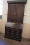 An Antique Oak Drop-Front Bureau Bookcase