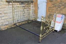 A Good Quality Victorian Brass Double Bed