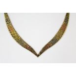 A 9ct Tri-Coloured Gold Collar Necklace