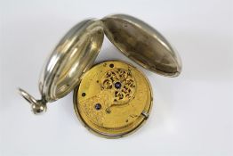 A Gentleman's Antique Silver Barwise of London Verge Fusee Pocket Watch