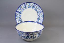 A Persian Pottery Bowl and Dish