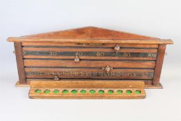 A 20th Century Mahogany Snooker Score Board