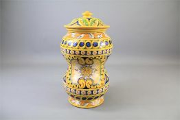 An Italian Majolica Apothecary Jar and Cover