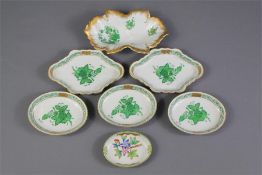 A Quantity of Green Herend Porcelain