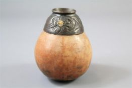 An Argentinian Silver Mounted Gourd