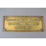 An Original Shipbuilders Brass Plaque