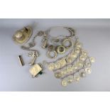 A Quantity of Antique White Metal Items