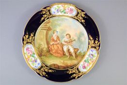 A 19th Century Cobalt Sevres Cabinet Plate