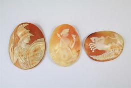 Three Antique Unmounted Shell Cameos