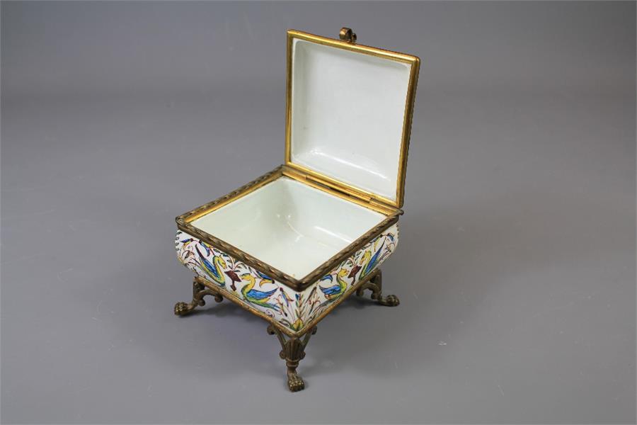 A 19th Century Painted Enamel Trinket Box - Image 2 of 2