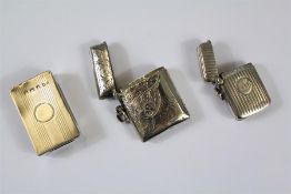 A Pair of Silver Vesta Cases