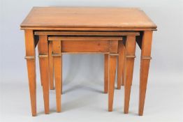 A Fruit-Wood Nest of Three Tables