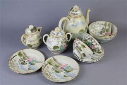 A Vintage Japanese Hand-Painted/Gilded Part Tea Service