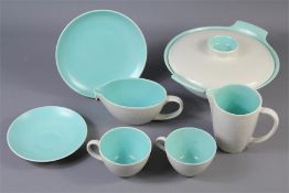 A Part Poole Pottery Turquoise Dinner & Tea Set