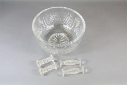 A Large Cut Crystal Glass Bowl