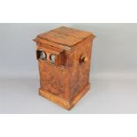 A Late 19th Century Burr Walnut Pedestal Stereoscope