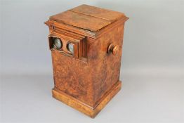 A Late 19th Century Burr Walnut Pedestal Stereoscope