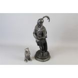 A Large Vintage Metal Spelter Statue of a Spartan Warrior