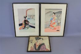 Two Antique Japanese Woodblock Prints