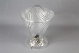 An Art Deco Cut and Frosted Table Lamp