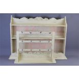 A Cream-Painted Gustavian-Style Wooden Shelf