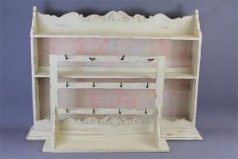 A Cream-Painted Gustavian-Style Wooden Shelf