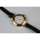 A Lady's 9ct Yellow Gold Wrist Watch