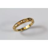 A Vintage 18ct Yellow Gold Half Eternity Diamond Ring