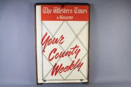 A Vintage Enamel Western Times and Gazette Sign