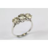 An Antique White Gold and Diamond Ring