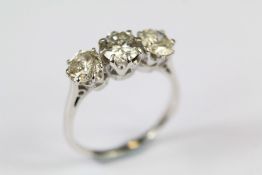 An Antique White Gold and Diamond Ring