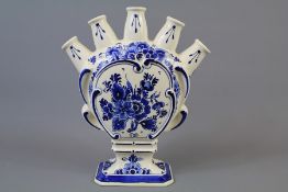 A Blue and White Delft Tulip Vase