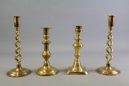 A Pair of Antique Brass Candlesticks