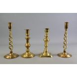 A Pair of Antique Brass Candlesticks