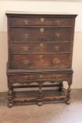 An Georgian Oak Chest on Stand