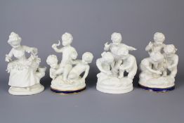 A Set of Unterweissbach Porcelain Bisque Figures