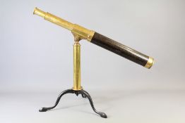 A Victorian Brass Four Drawer Library Table Top Telescope