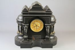 A Victorian Slate Mantel Clock