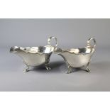 A Pair of Antique French Silver Sauce Boats