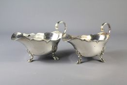 A Pair of Antique French Silver Sauce Boats