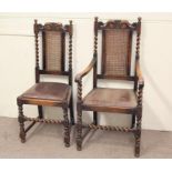 A Set of Victorian Oak Dining Chairs