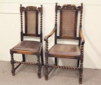 A Set of Victorian Oak Dining Chairs