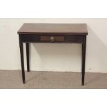 An Antique Mahogany Fold-over Tea Table