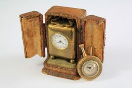 A Brass Miniature Carriage Clock